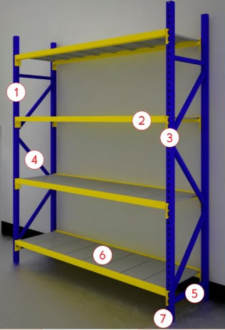 Producto ensamblado - vista de componentes numerados